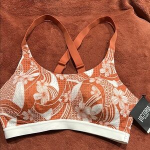 Victoria's Secret lightweight Orange and White floral Sports Bra